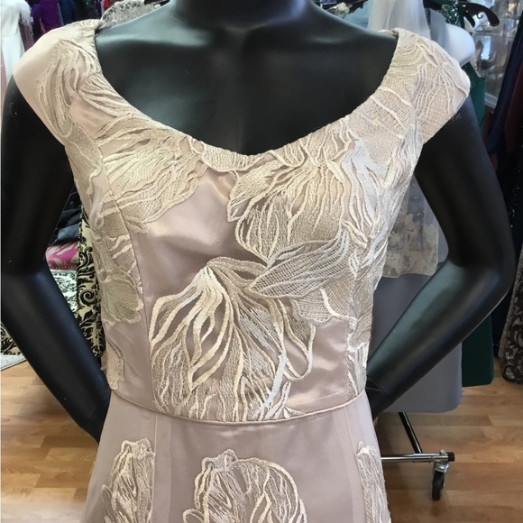 Champagne midi dress a-line size 4 by Alex Evenings nwt - Picture 3 of 4